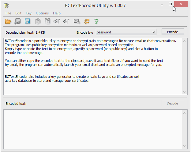 screenshot of BCTextEncoder
