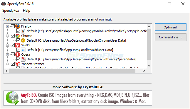 screen capture of SpeedyFox