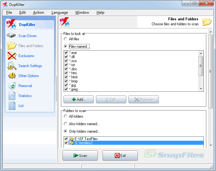 screen capture of DupKiller