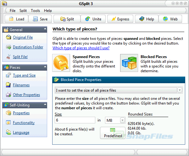 screenshot of Gsplit